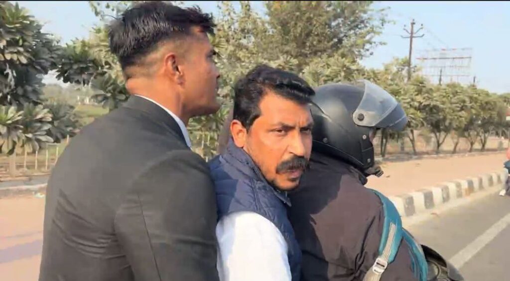 leader meets dalit family police barricade
