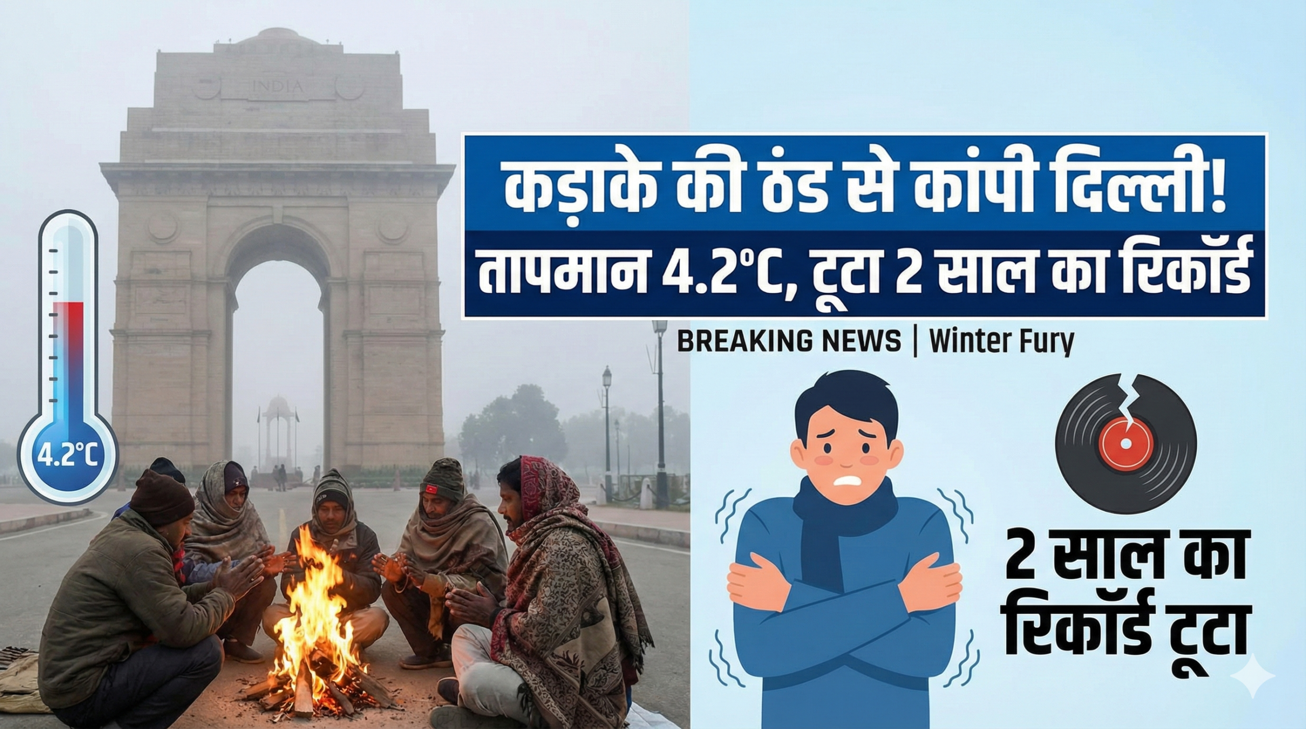 Delhi cold wave record