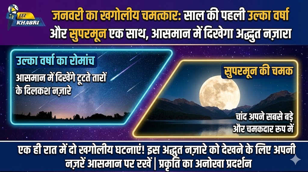 जनवरी उल्का वर्षा और सुपरमून