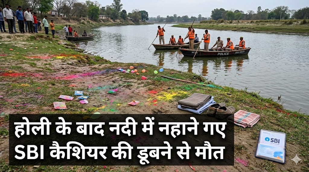 SBI कैशियर की डूबने से मौत