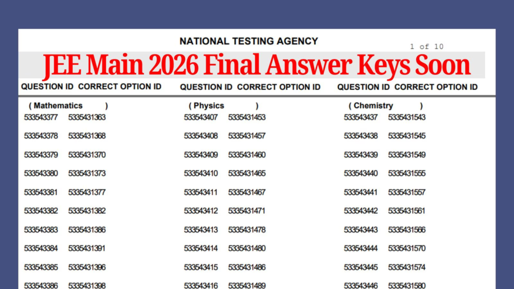 jee main 2026 answer key
