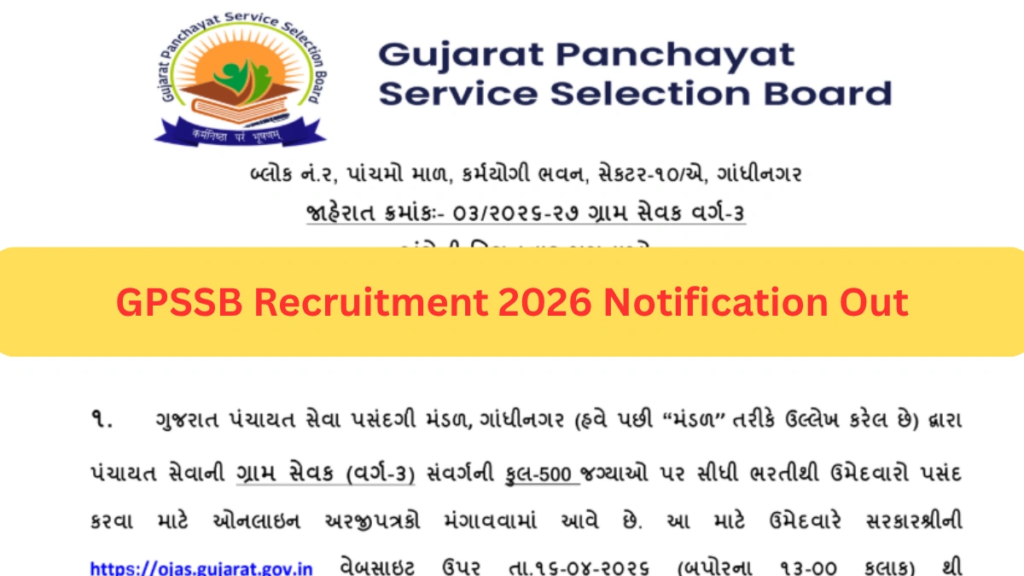 GPSSB Gram Sevak Recruitment 2026