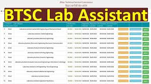 BTSC Laboratory Assistant Recruitment 2026