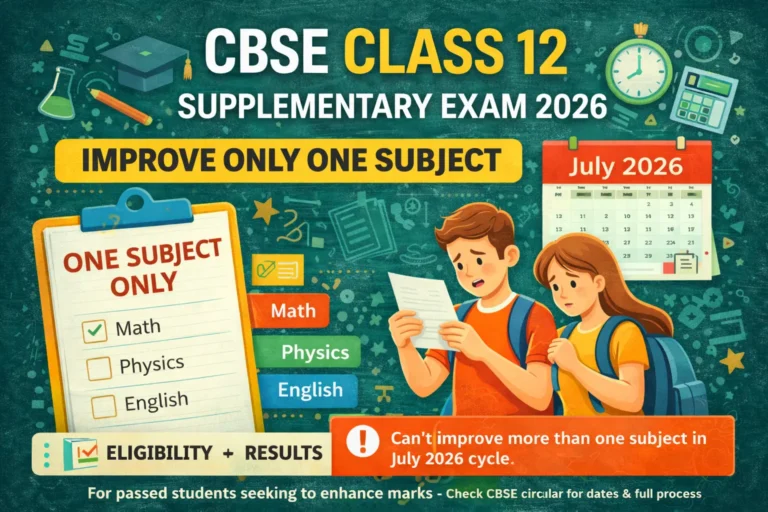 CBSE Supplementary Exam 2026 Rules